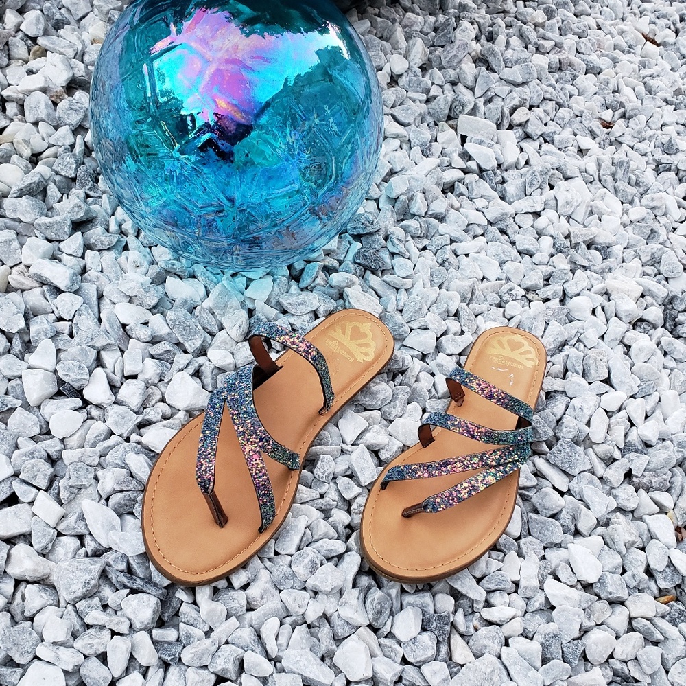 Fergalicious Rainbow Metallic Flat
